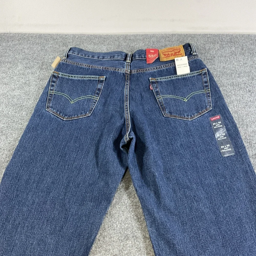 Levis 550 Relaxed Fit Jeans Mens 36x30 Blue Denim New Classic Straight Leg